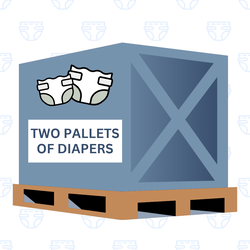 $5,000 = Two Pallets (27,500 diapers)